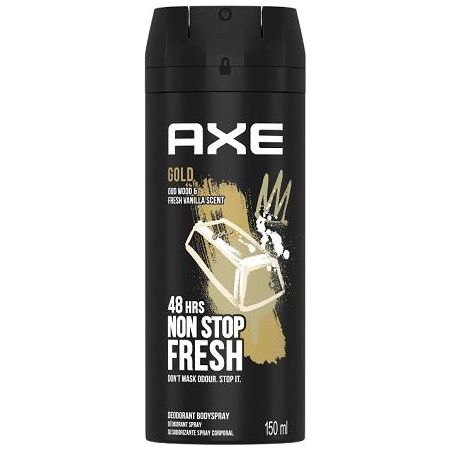 AXE BODY SPRAY 150ML GOLD WOOD/VANILLA