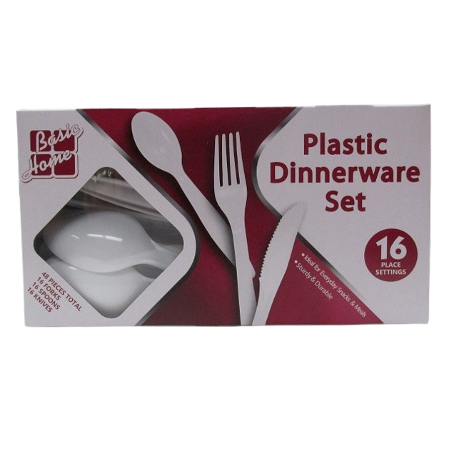 PLASTIC DINNERWARE SET 48CT