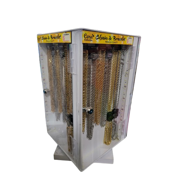 BRACELET/CHAIN  4 SIDE DISPLAY 128PC