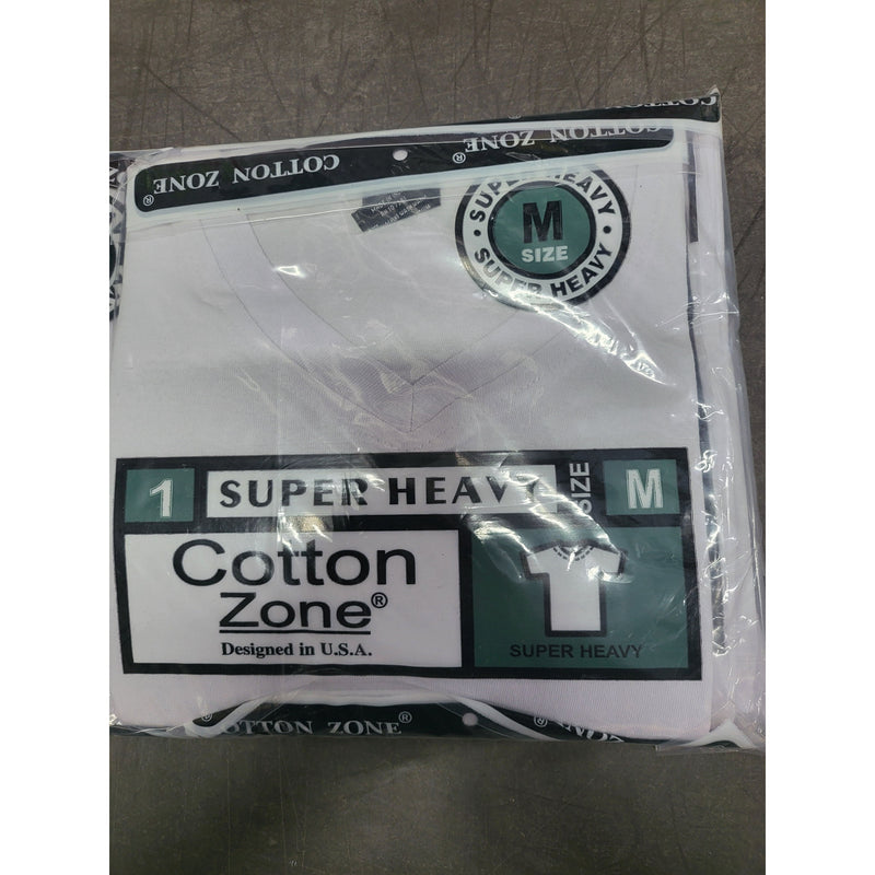 T-SHIRT MEDIUM  V-NECK WHITE 6PK