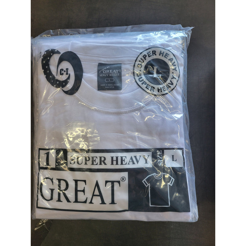 T-SHIRT LARGE WHITE ROUND NECK 6PK