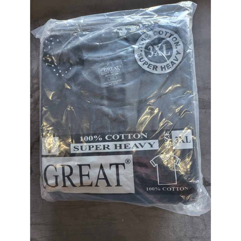 T-SHIRT 3XL BLACK ROUND NECK 6PK