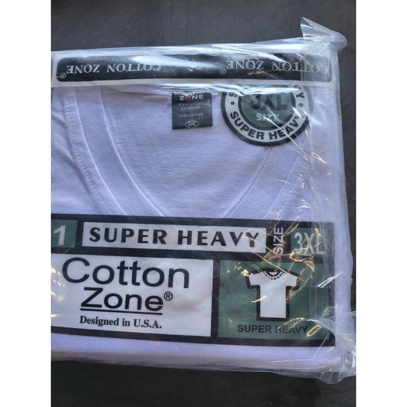 T-SHIRT 3XL WHITE V-NECK 6PK