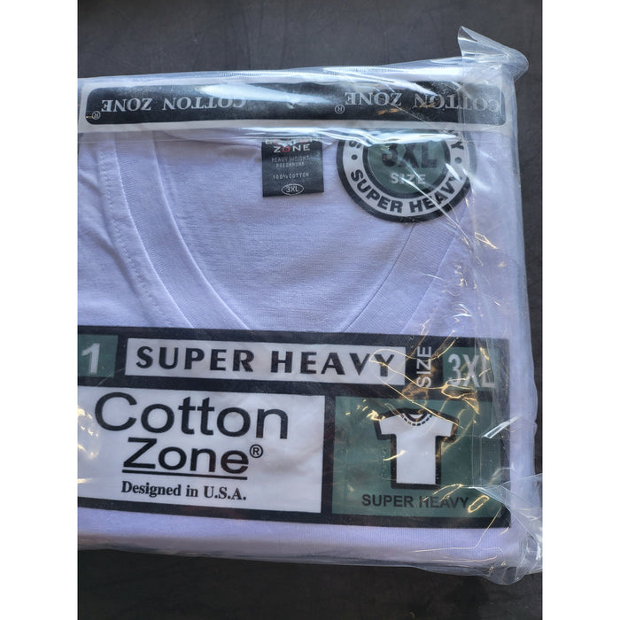 T-SHIRT 3XL WHITE V-NECK 6PK