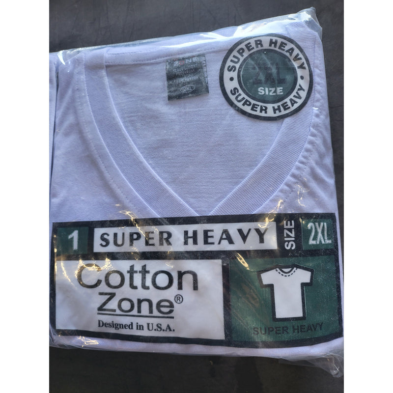 T-SHIRT 2XL WHITE V-NECK 6PK