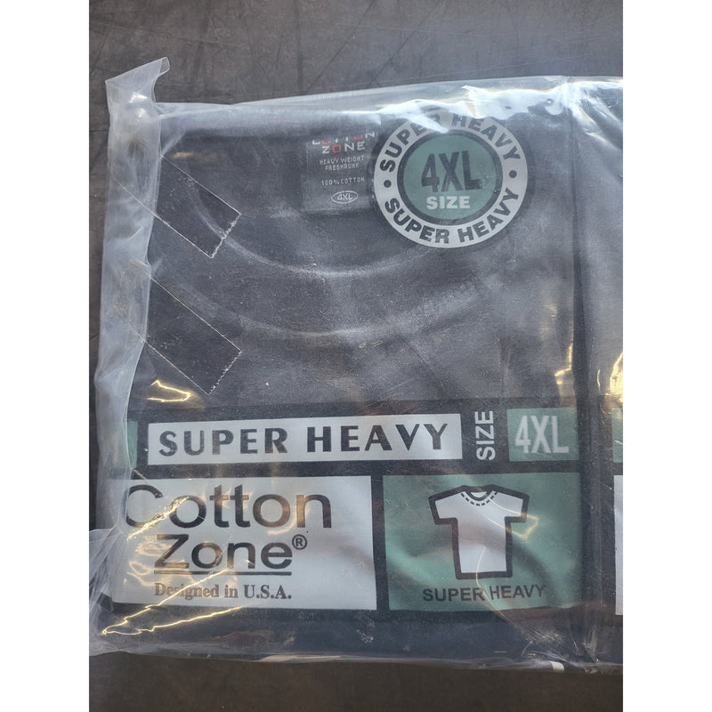 T-SHIRT 4XL BLACK ROUND NECK 6PK