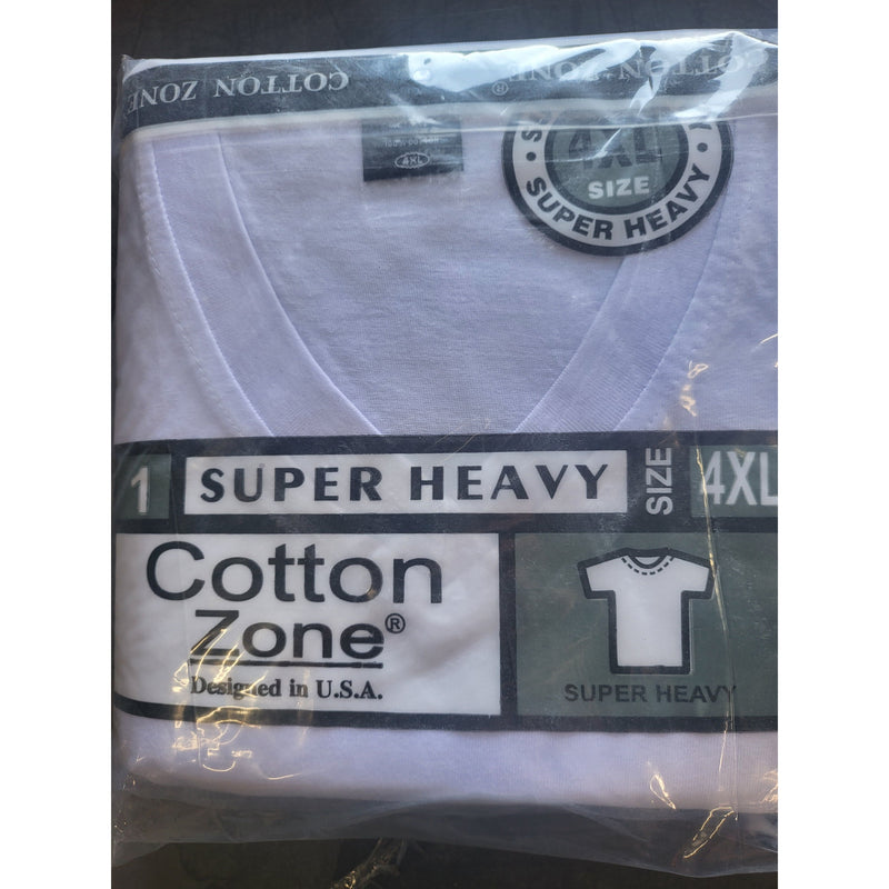 T-SHIRT 4XL WHITE V-NECK 6PK