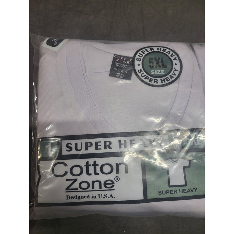 T-SHIRT 5XL WHITE V-NECK 6PK