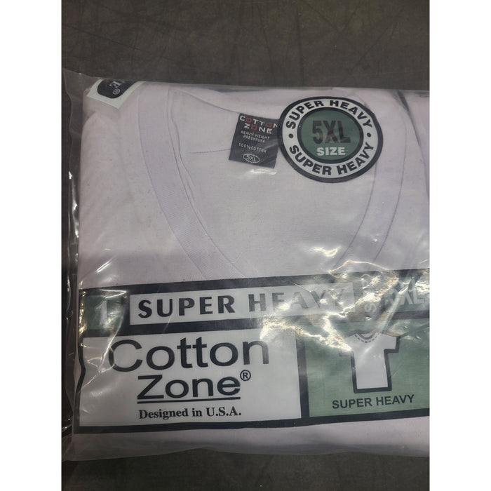 T-SHIRT 5XL WHITE V-NECK 6PK