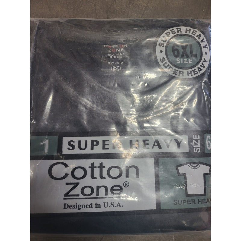 T-SHIRT 6XL BLACK ROUND NECK 6PK