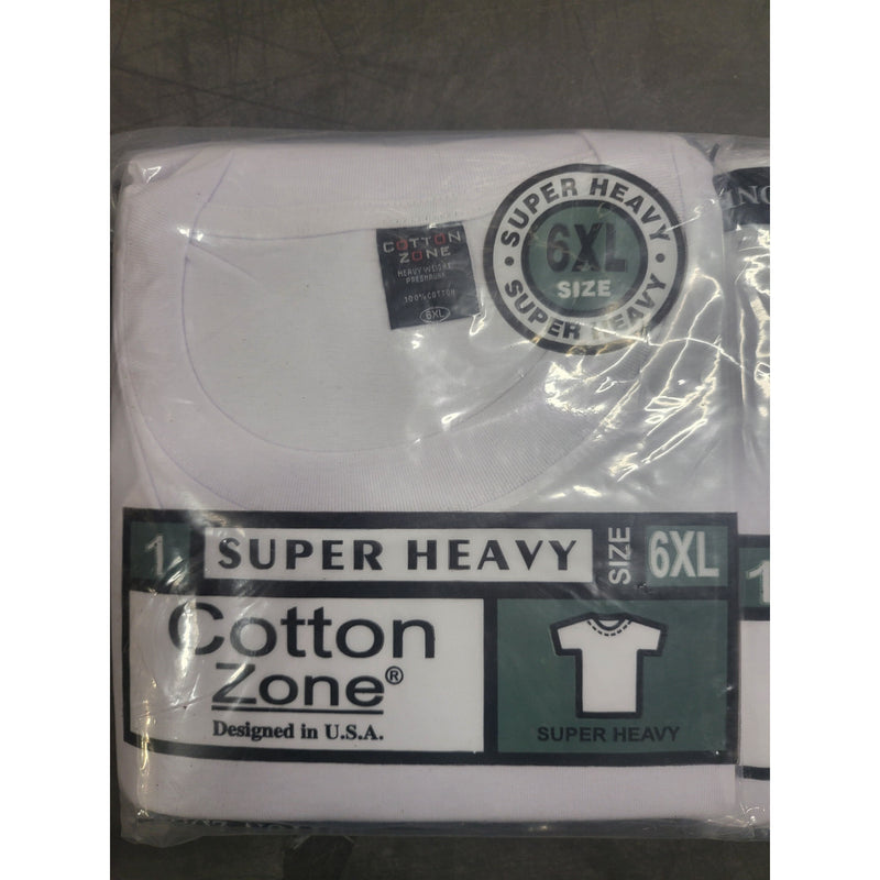 T-SHIRT 6XL WHITE ROUND NECK 6PK