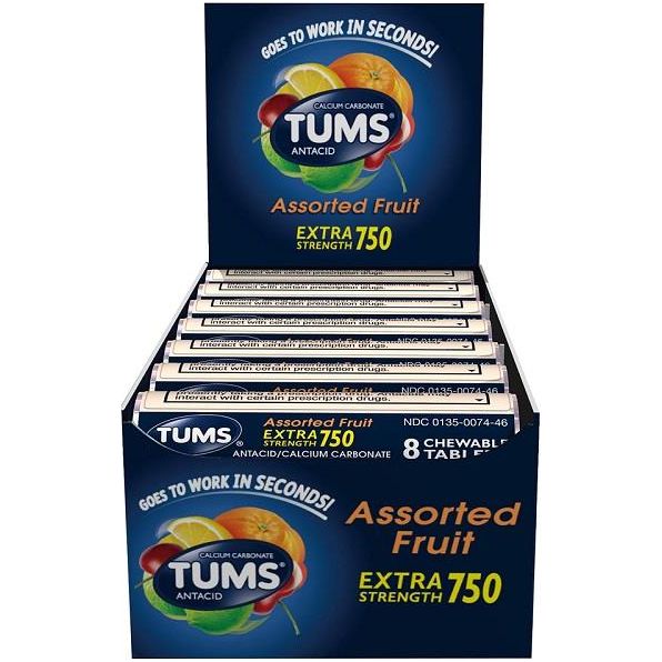 TUMS EXTRA STRENGTH ASSORTED FRUIT 12CT