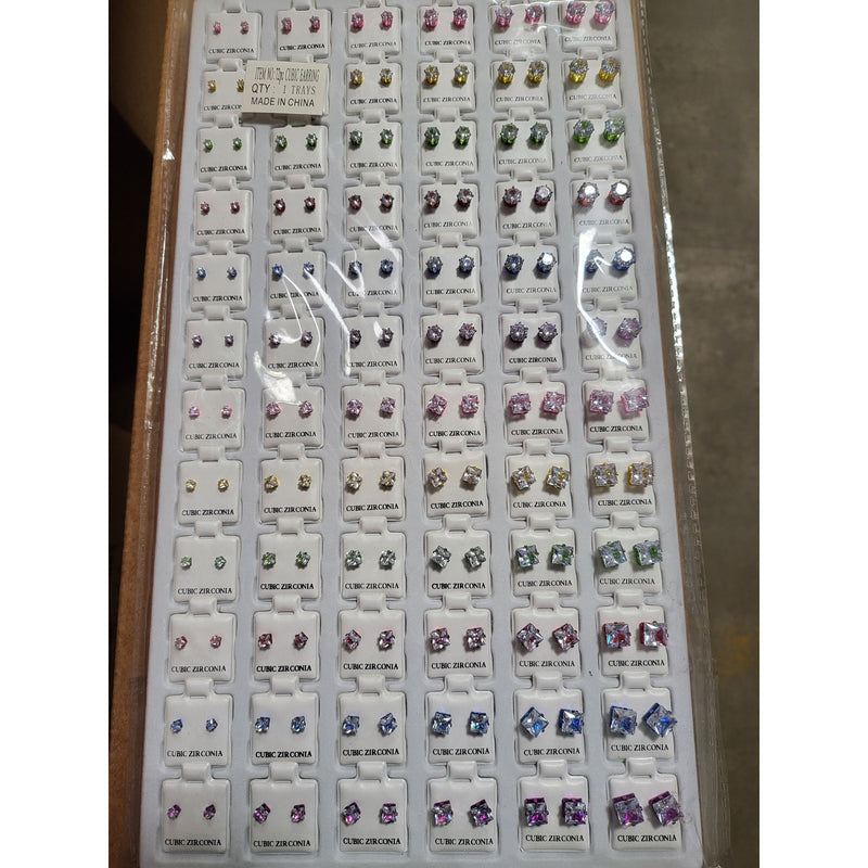 STUD EARRING 72PC TRAY