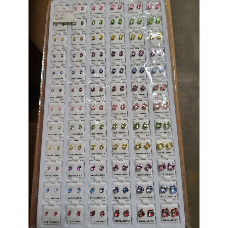 STUD EARRING 72PC TRAY