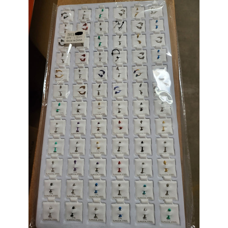 STUD EARRING 72PC TRAY