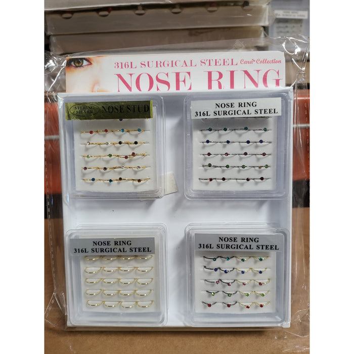 NOSE RING MINI DISPLAY SET 96CT (316L)