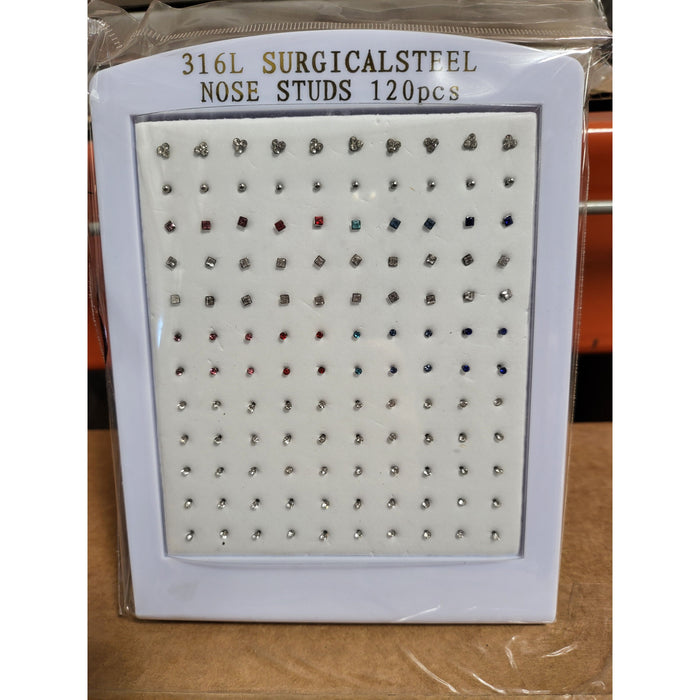 NOSE STUD COLOR MINI DISPLAY 120PC