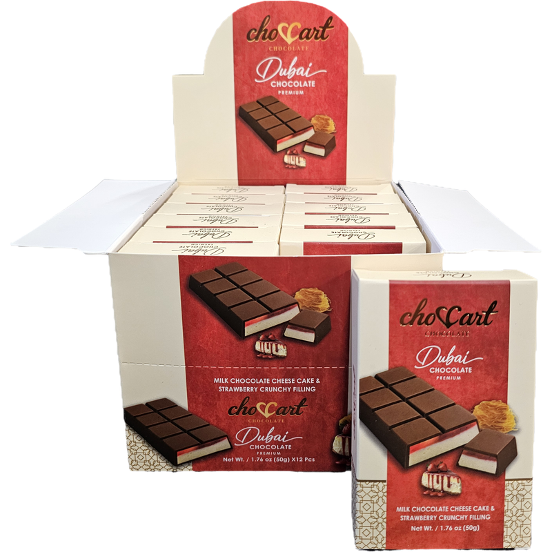DUBAI CHOCOLATE 50G CHEESECAKE & STRAWBERRY 12PCS