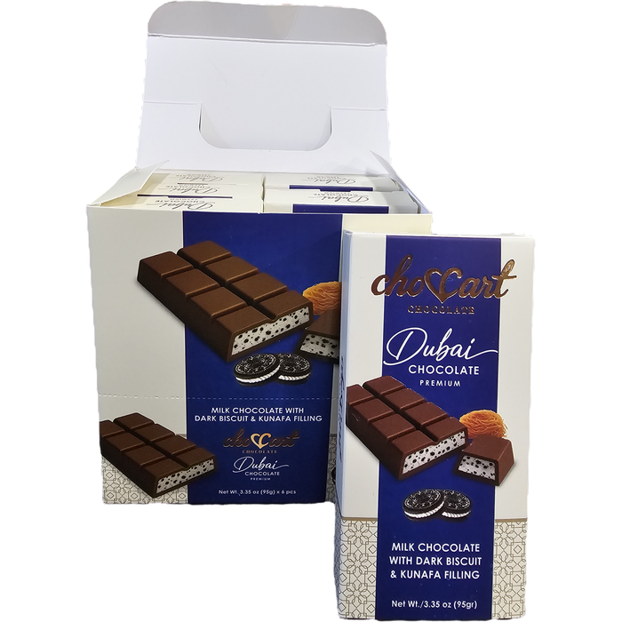 DUBAI CHOCOLATE 95G DARK BISCUIT & KUNAFA 6PCS