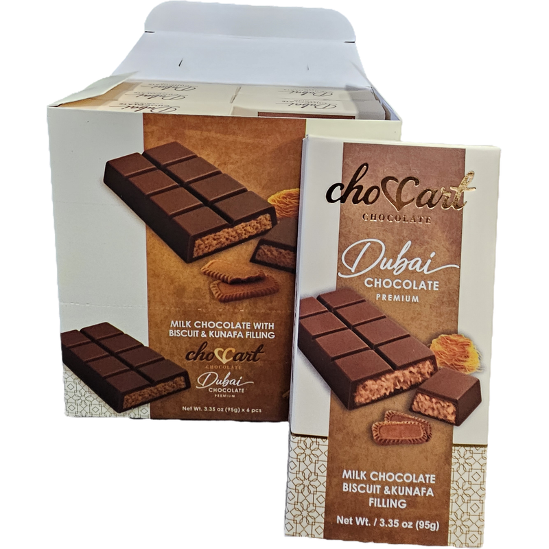 DUBAI CHOCOLATE 95G BISCUIT & KUNAFA 6PCS