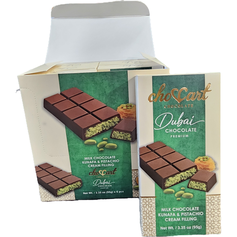 DUBAI CHOCOLATE 95G KUNAFA & PISTACHIO 6PCS