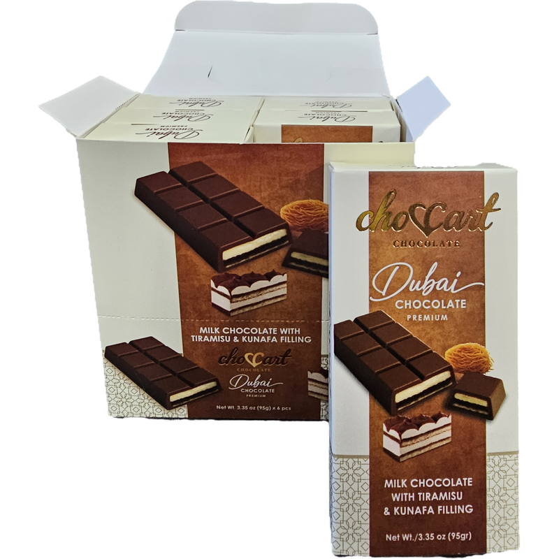 DUBAI CHOCOLATE 95G TIRAMISU & KUNAFA 6PCS