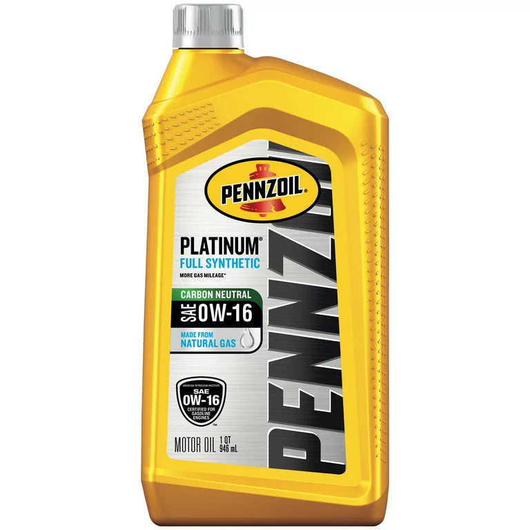 PENNZOIL 0W-16 PLATINUM FULL SYNTHETIC 6CT/1QT
