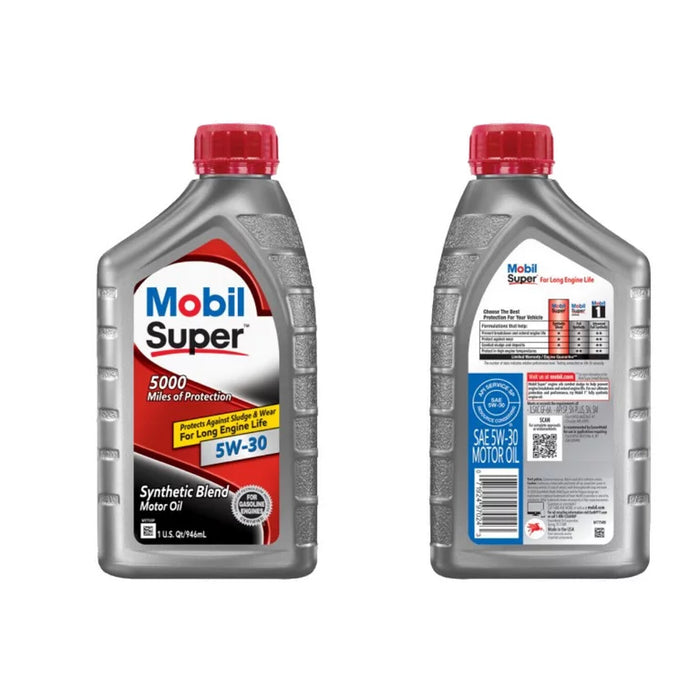 MOBIL SUPER 5000 SYNTHETIC BLEND 5W-30 MOTOR OIL 6/1QT.