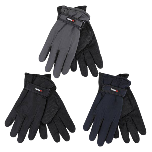 MEN'S SKI GLOVES W/ STRAP 12CT