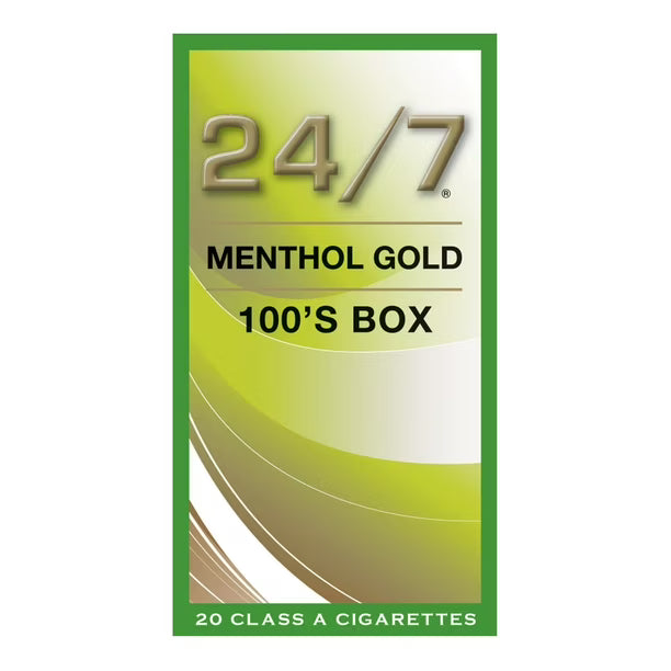 24/7 MENTHOL GOLD 100s BOX