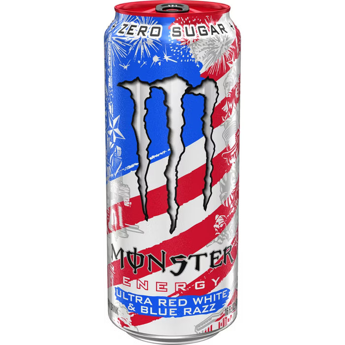 Monster Energy Ultra Red, White & Blue Razz 16OZ