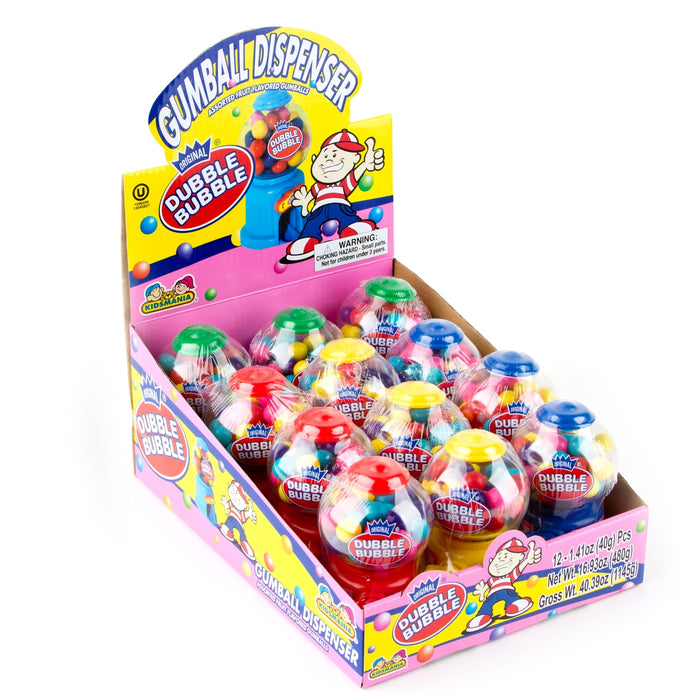 DUBBLE BUBBLE GUMBALL DISPENSER 12CT