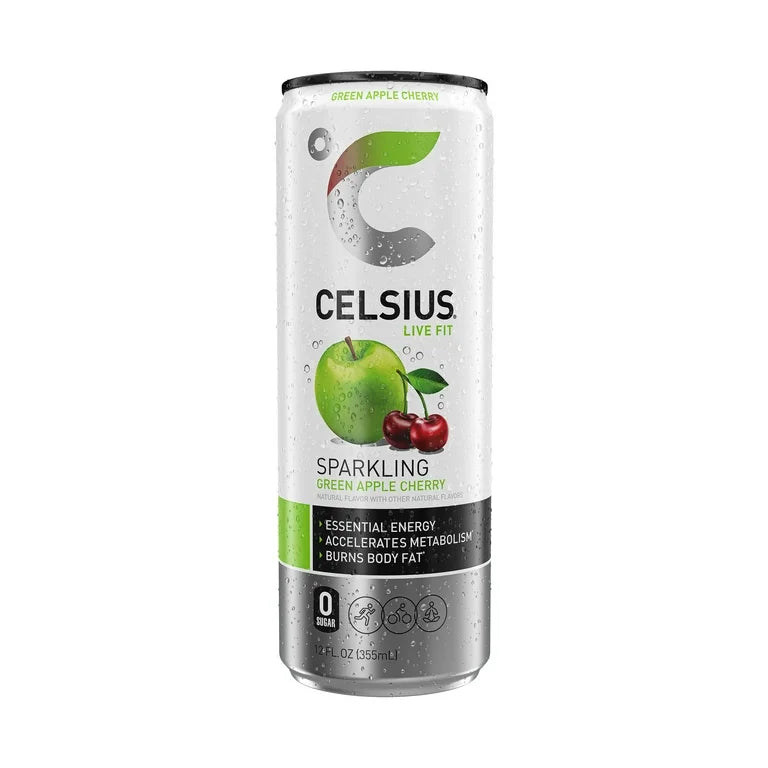 CELSIUS GREEN APPLE CHERRY 12OZ/12PK