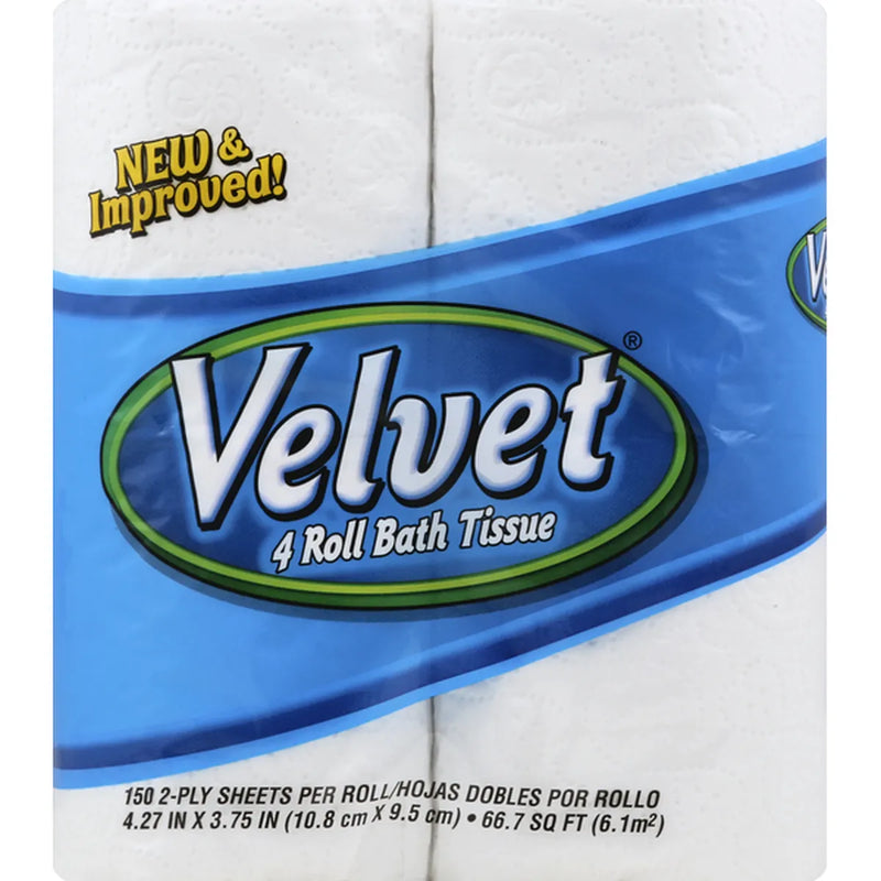 VELVET BATH TISSUE 4ROLL 24CT