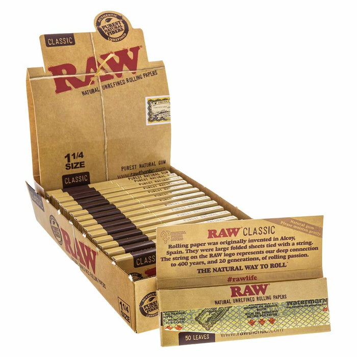 RAW CLASSIC PAPER 1 1/4 24CT BOX