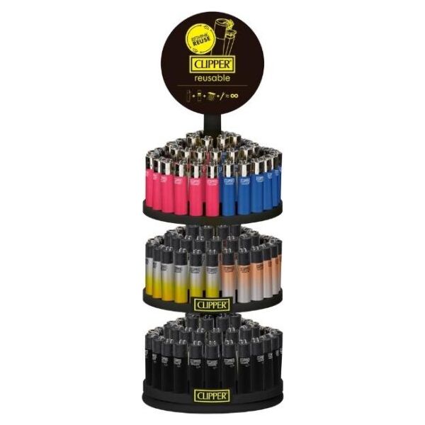CLIPPER CLASSIC MINI CAROUSEL 3 TIER ASSORTED PAINTED 144CT + 20CT FREE DISPLAY
