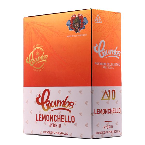 CRUMBS BY FLYING MONKEY DELTA 10 2G PRE-ROLL BOX OF 10 LEMONCHELLO