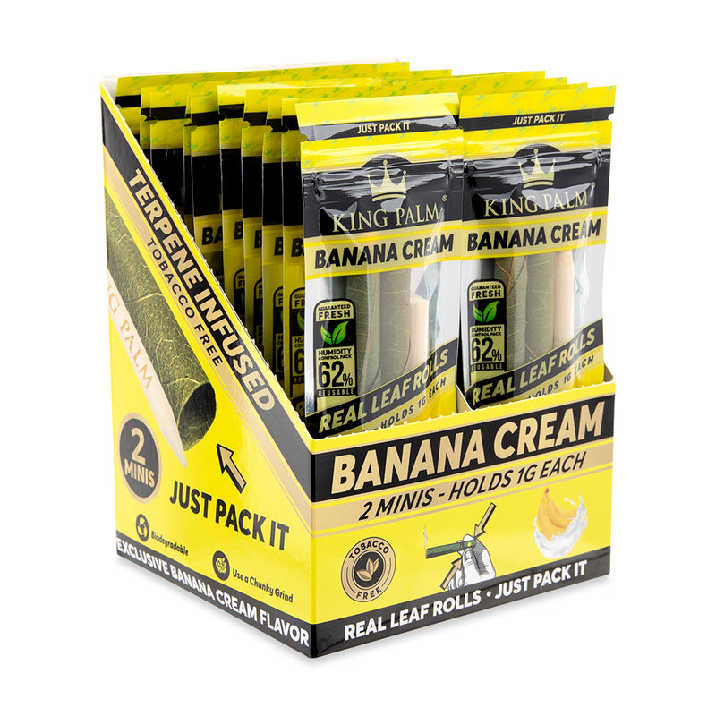 KING PALM CONES BANANA CREAM MINI ROLLS 2PK BOX OF 20