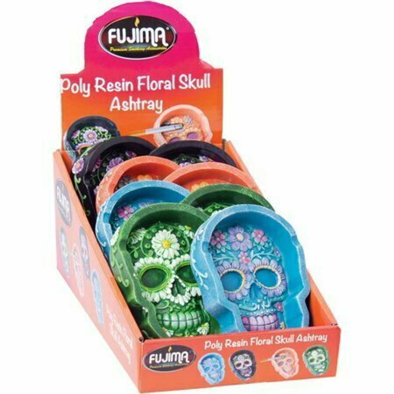 FUJIMA POLY RESIN SKULL ASHTRAY 6CT