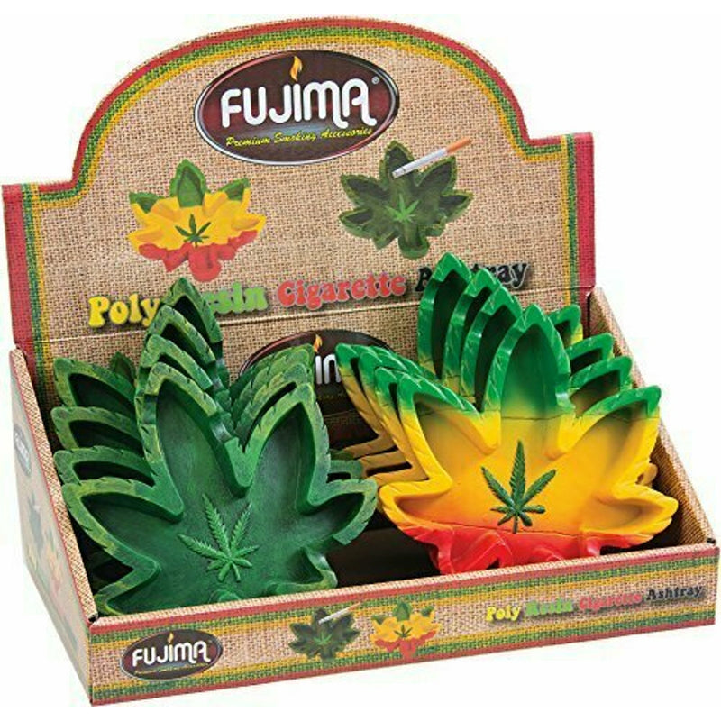 FUJIMA POLY RESIN LEAF ASHTRAY 8CT