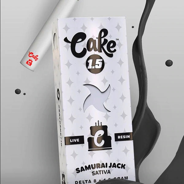 CAKE DELTA 8 LIVE RESIN DISPOSABLE 1.5G BOX OF 5 SAMURAI JACK