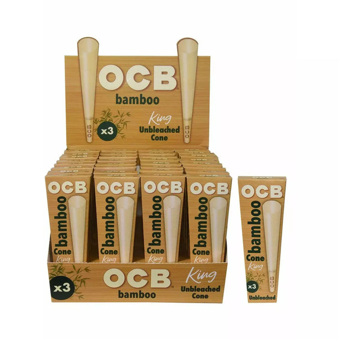 OCB BAMBOO UNBLEACHED CONES KING SIZE 3PK/32CT