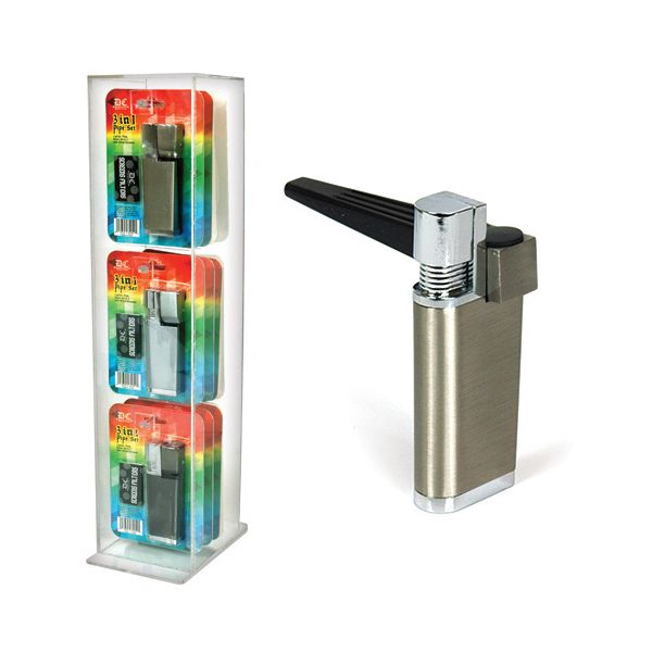 3 in 1 Pipe Lighter, Display, 12 Set